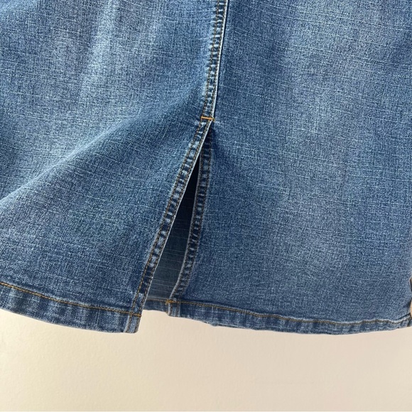 Vintage Central Park Lace Up Denim Midi Skirt - Picture 7 of 9